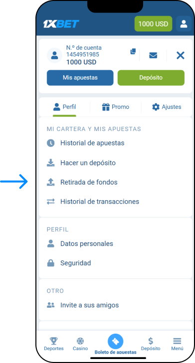 Retiro a cuenta bancaria peruana - 1xbet Codigo Perú