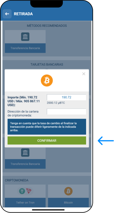 Retiro con criptomonedas (Bitcoin, Ethereum, etc.) - 1xbet Codigo Perú