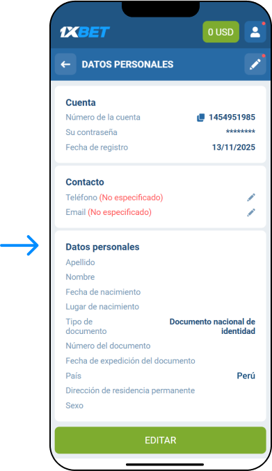 Verificación de identidad - 1xbet Codigo Perú