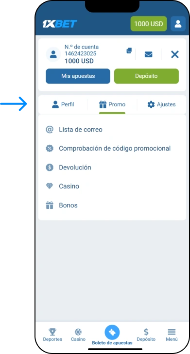 Verificación del código promocional - 1xbet Codigo Peru